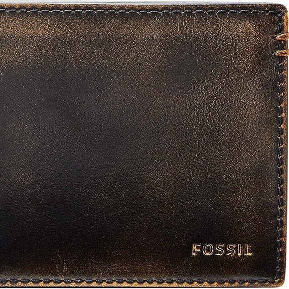 Men's Leather Bifold Wallet with Flip ID Window for‎ Men - Picture 1 of 6